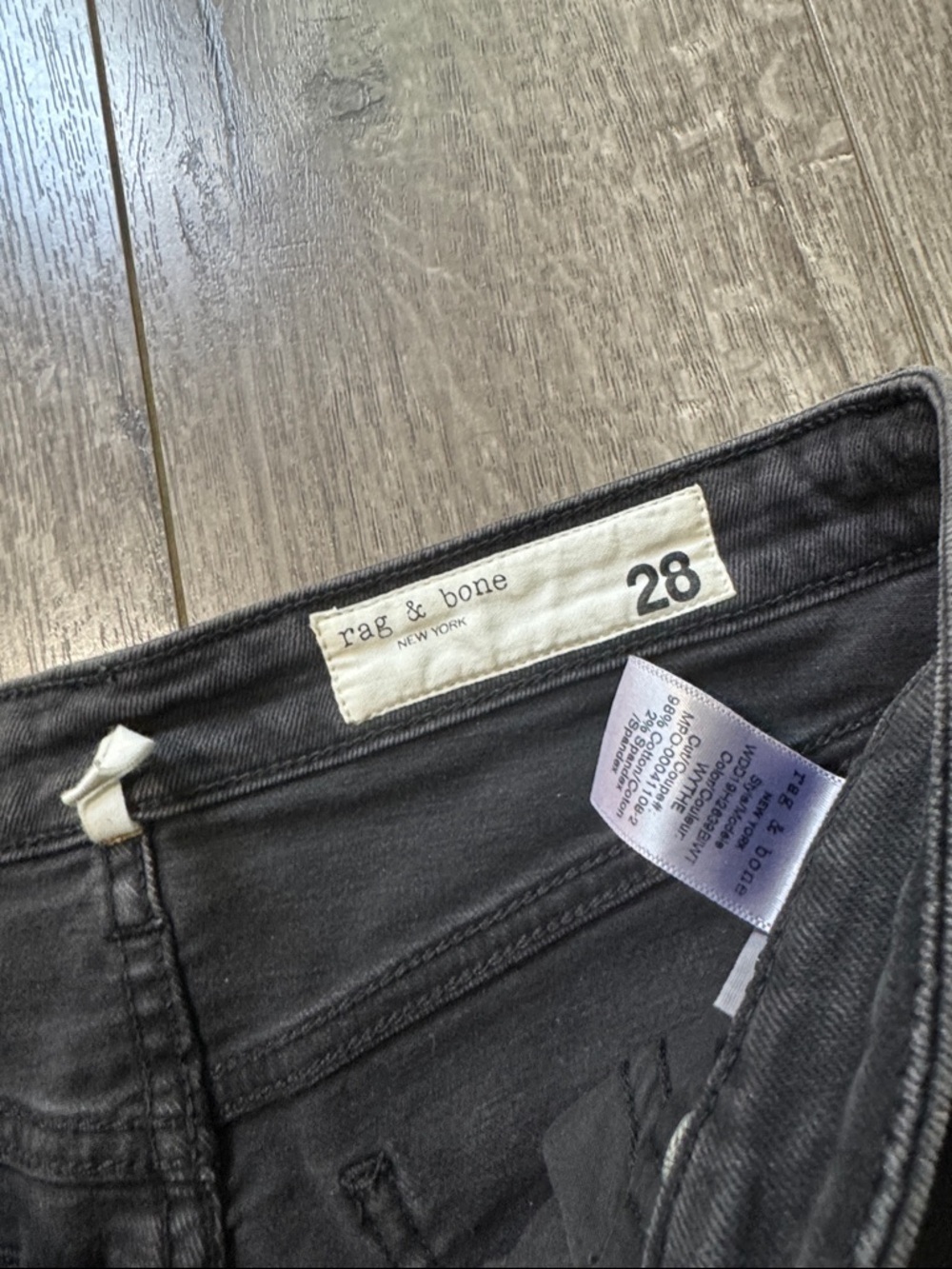 rag & bone Nina High-Rise Ankle Skinny Jeans in the "Wythe"Style #WDD19H2639BIWT - Picture 4 of 5